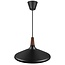 Suspension avec structure en acier et plateau en noyer huilé certifié FSC, Ø39 cm, hauteur 27 cm, douille E27 max. 60W, dimmable