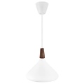 Nori 27 conical pendant lamp in white metal, E27 fitting (bulb not included), Ø270mm, 300cm cable, IP20