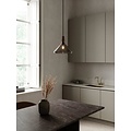 Pendant lamp with FSC-certified oiled walnut top and smoked glass shade, E27 fitting max. 60W, dimmable with compatible bulb