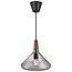 Nori pendant lamp with fumed glass funnel-shaped shade, diameter 270mm, height 245mm, E27 fitting, bulb not included, IP20.