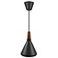 Suspension avec cadre métal blanc et top en noyer huilé certifié FSC, douille E27, dimmable avec ampoule compatible, IP20