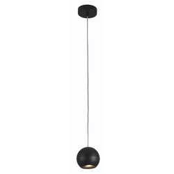 Suspended pendant lamp with small sphere GU10 black