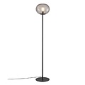 Alton 28 floor lamp with spherical smoked glass shade, black metal base, E27 max. 25W, height 150 cm