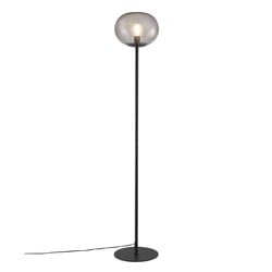 Lámpara de pie Alton 28 negra cristal ahumado 150 cm