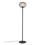 Lámpara de pie redonda ahumada negra diseño atemporal 28 cm diámetro