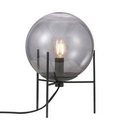 Alton 20 lampe de table verre fumé noir E14 20 cm diamètre