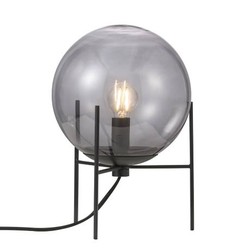 Zwarte gerookte ronde tafellamp tijdloos design 20 cm diameter