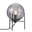 Black smoked round table lamp timeless design 20 cm diameter