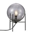 Zwarte gerookte ronde tafellamp tijdloos design 20 cm diameter