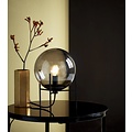 Black smoked round table lamp timeless design 20 cm diameter