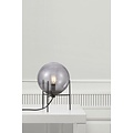 Black smoked round table lamp timeless design 20 cm diameter