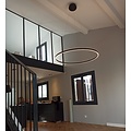 Hängelampen-Design, rund, LED, schwarz oder weiß, 54 W, 600 mm Ø, Licht nach oben und unten