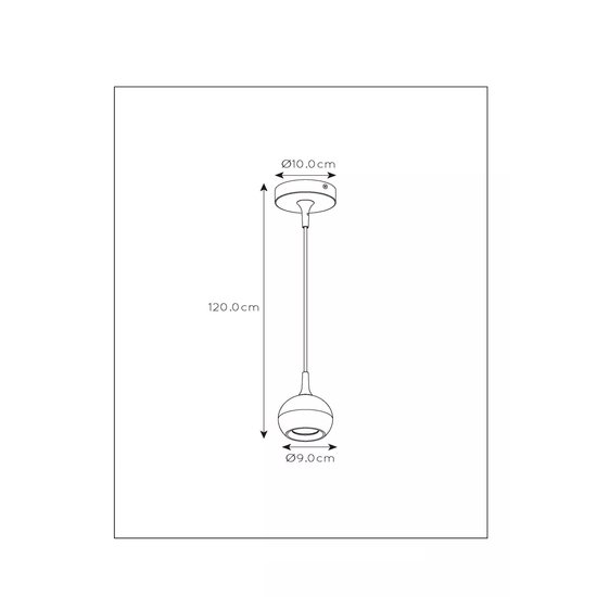 Wit met messing bolvormige GU10 hanglamp