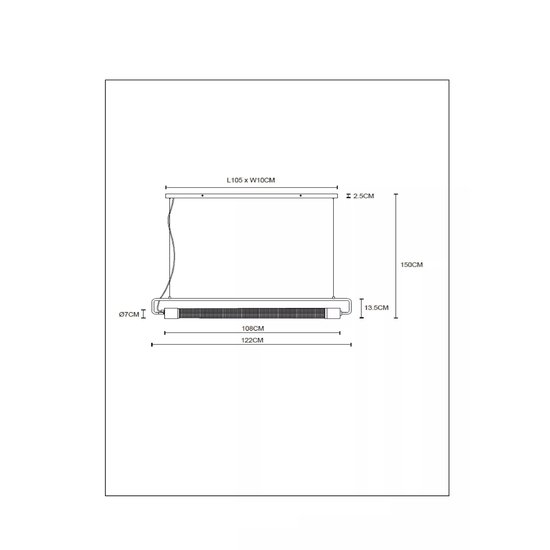 Sleek modern cylindrical hanging lamp 2xE27 black