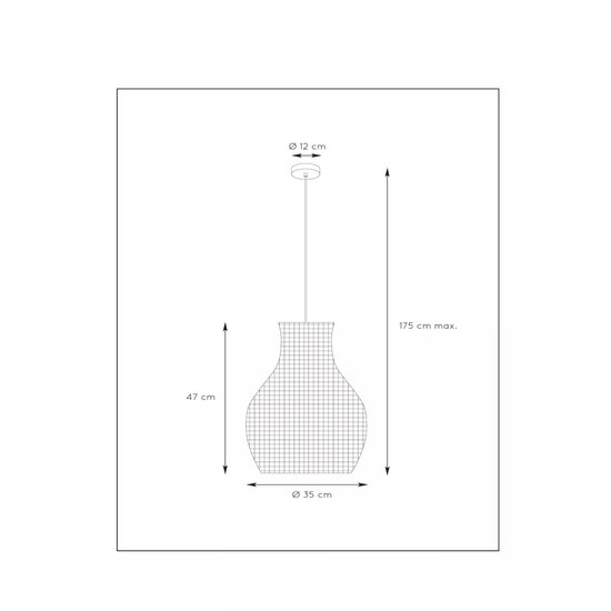 Soothing and natural hanging lamp 35 cm Ø E27 rattan