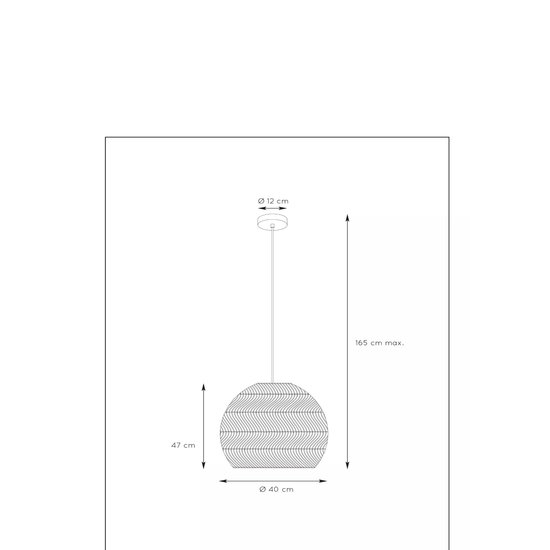 Tropenoptik Hängelampe Rattan 40 cm Ø E27 ockergelb