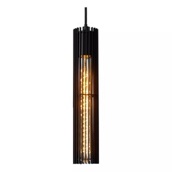 Opvallende zwarte robuuste hanglamp 65 mm diameter E27