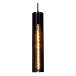 Opvallende zwarte robuuste hanglamp 65 mm diameter E27