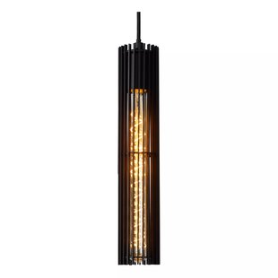 Llamativa lámpara colgante robusta negra de 65 mm de diámetro E27
