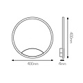 Lámpara de aro regulable para pared o techo con luz directa negra 25W