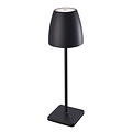 Fantasia INA lámpara de mesa portátil y recargable en negro, IP54, control táctil, regulable en 3 pasos