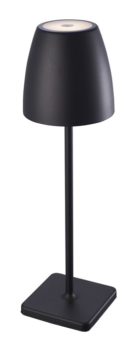Lampe de table sans fil rechargeable USB noire Livia