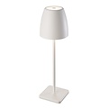 Fantasia Ina lampe de table rechargeable blanche, IP54, 180 lumens, 3000K blanc chaud, dimmable en 3 étapes