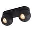 Fantasia TRITON rectangular ceiling spot with 2 adjustable GU10 spots in black aluminium