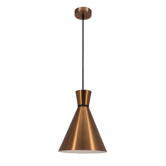 Fantasia Trendy pendant lamp in copper – conical plastic shade, 25 cm diameter, height adjustable up to 154.5 cm, E27 fitting