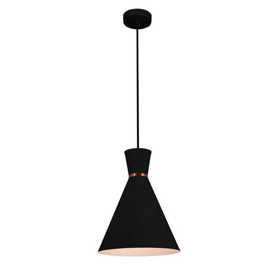 Lámpara colgante Fantasia Trendy en cobre – pantalla cónica de plástico, diámetro 25 cm, altura regulable hasta 154,5 cm, casquillo E27