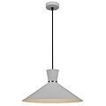 Fantasia KONO pendant light, conical, white, Ø39.5 cm, metal, E27 socket, bulb not included