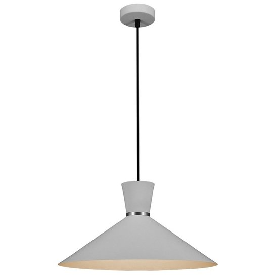 Fantasia KONO pendant light, conical, white, Ø39.5 cm, metal, E27 socket, bulb not included
