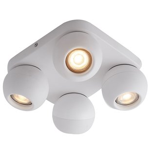 4 spot ceiling lamp LED square white 4x5W