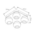 4 spot ceiling lamp LED square black 4x5W