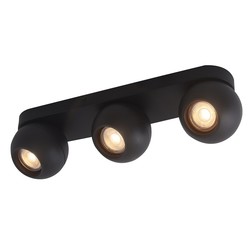 Fantasia TRITON plafondspot 3-lichts, zwart, GU10 excl.