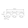Fantasia TRITON rechthoekige plafondspot met 3 richtbare GU10-spots in zwart aluminium