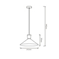 Lampe suspendue au-dessus de la table à manger 210mm H design cône culot E27