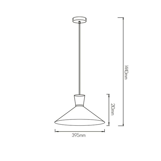 Lampe suspendue au-dessus de la table à manger 210mm H design cône culot E27