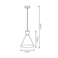 Hanging lamp above dining table 320mm H design cone E27 fitting