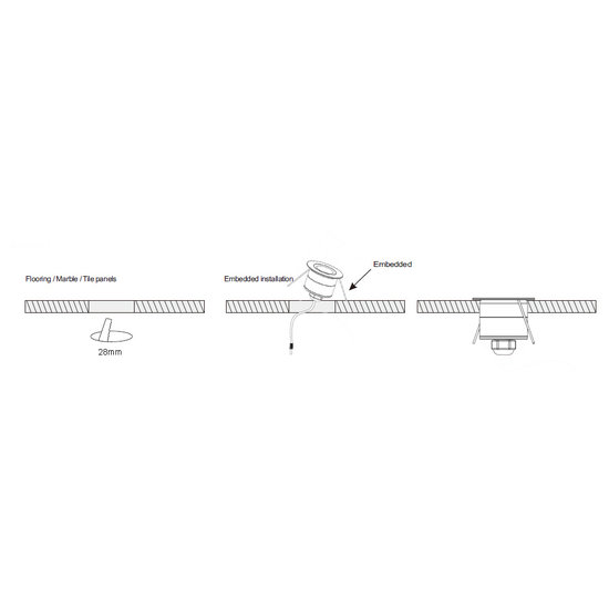 Kleiner Einbaustrahler IP67, Durchmesser 35 mm, IP67 10 bis 30 V, schmaler Winkel 30°