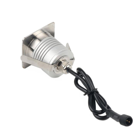 Mini spot encastrable carré inox IP67 diamètre 45mm IP67 de 10 à 30Vdc