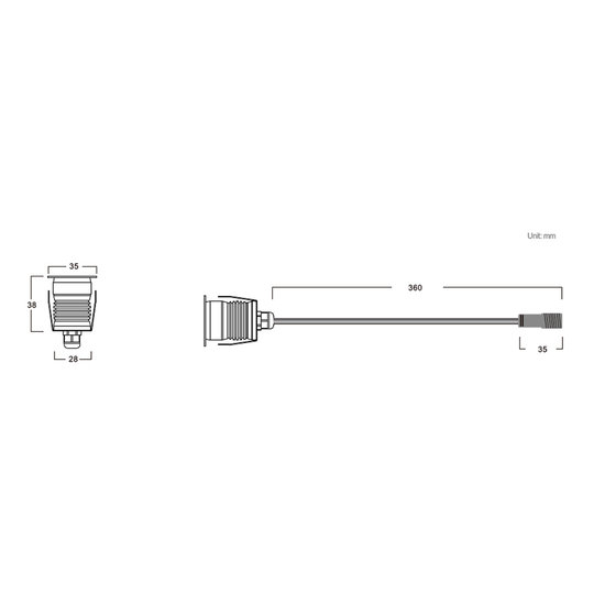 1 Watt small recessed spot IP67 diameter 35mm IP67 stainless steel 10 to 30Vdc