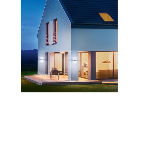 Square LED outdoor lamp with motion detector