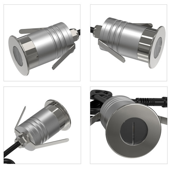 Waterdichte inbouwspot IP67 accentuerend 10 tot 30V dc 1W