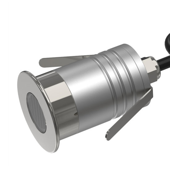 Waterdichte inbouwspot IP67 asymmetrisch 10 tot 30V dc 1W