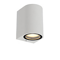 Slim, modern rectangular outdoor wall lamp without spotlight IP44 white