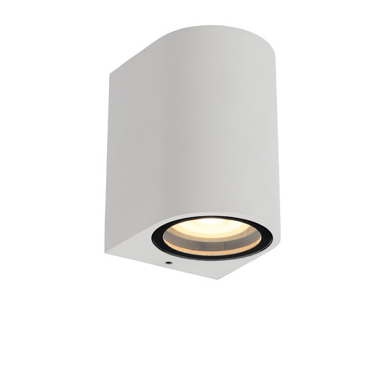 Slim, modern rectangular outdoor wall lamp without spotlight IP44 white