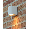 Slim, modern rectangular outdoor wall lamp without spotlight IP44 white