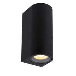 Slim, modern rectangular outdoor wall lamp 2xGU10 IP44 black