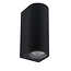 Slim, modern rectangular outdoor wall lamp 2xGU10 IP44 black